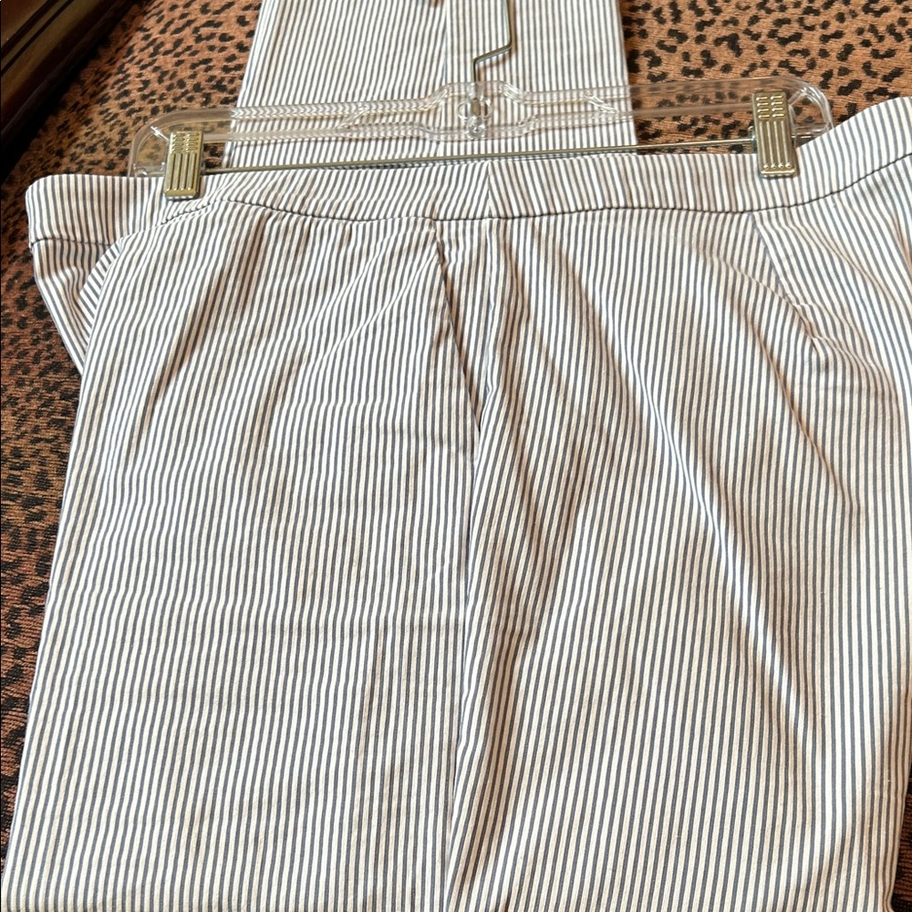 Carolina Belle Monochrome Striped Cropped Pants